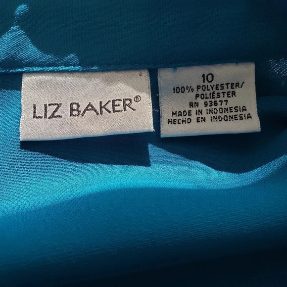 Liz Baker Vintage Blue Button Down  Shirt - Picture 10 of 11